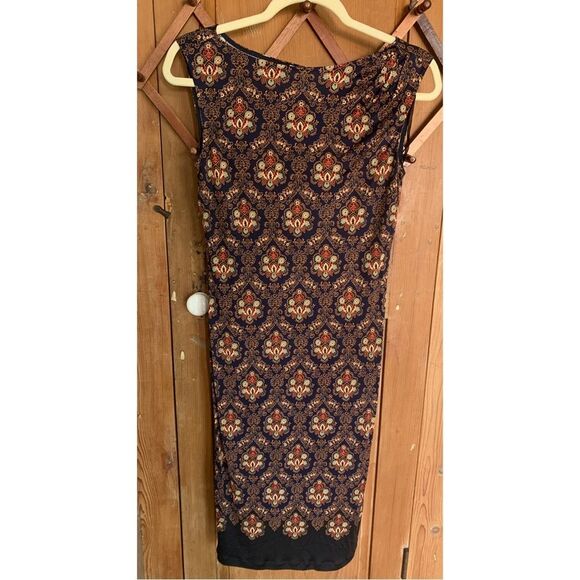 Tory Burch damask print sleeveless navy midi dress NWT - Picture 1 of 9
